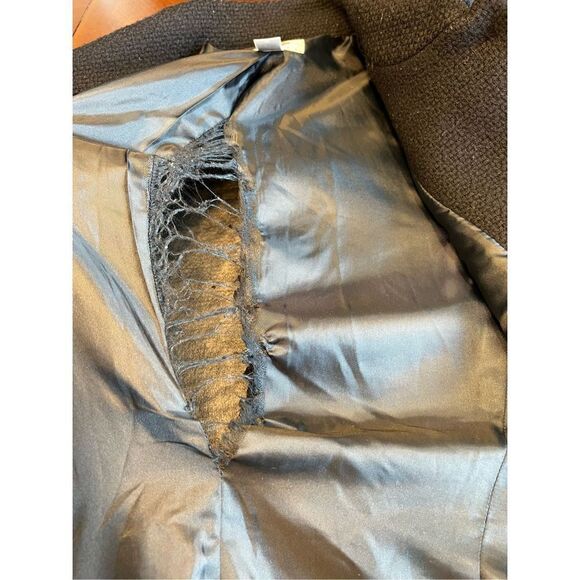 Talbots petite 100% wool black blazer coat button up collar size 6 career work - Picture 8 of 9